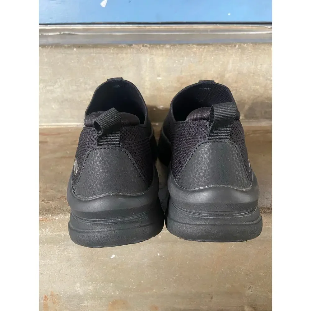 Skechers DLux Walker Relaxed Fit black knit upper sneaker